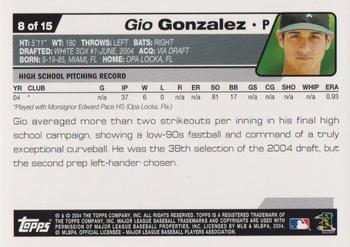 2004 Topps - Draft Picks #8 Gio Gonzalez Back