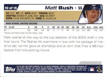 2004 Topps - Draft Picks #10 Matt Bush Back