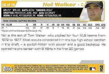 2004 Topps - Draft Picks #12 Neil Walker Back