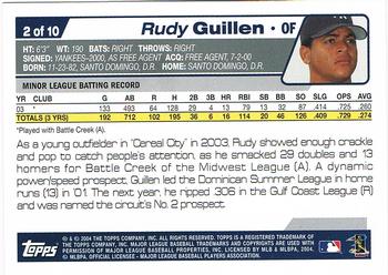2004 Topps - First Year Players #2 Rudy Guillen Back