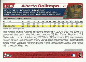 2004 Topps - First Year Players #6 Alberto Callaspo Back