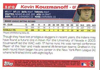 2004 Topps - First Year Players #5 Kevin Kouzmanoff Back