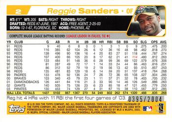 2004 Topps - Gold #2 Reggie Sanders Back