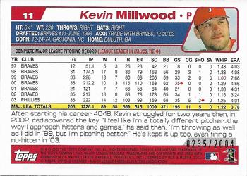 2004 Topps - Gold #11 Kevin Millwood Back
