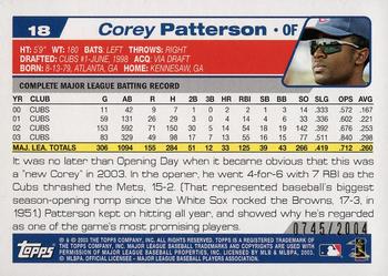 2004 Topps - Gold #18 Corey Patterson Back
