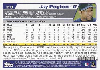 2004 Topps - Gold #23 Jay Payton Back