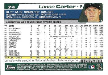 2004 Topps - Gold #74 Lance Carter Back