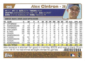 2004 Topps - Gold #96 Alex Cintron Back