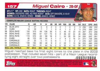 2004 Topps - Gold #157 Miguel Cairo Back