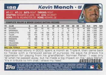 2004 Topps - Gold #188 Kevin Mench Back