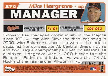 2004 Topps - Gold #270 Mike Hargrove Back