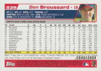 2004 Topps - Gold #539 Ben Broussard Back