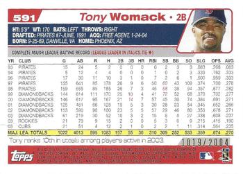 2004 Topps - Gold #591 Tony Womack Back