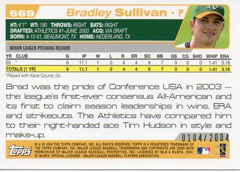 2004 Topps - Gold #669 Brad Sullivan Back