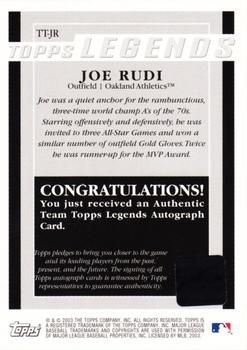2004 Topps - Team Topps Legends Autographs #TT-JR Joe Rudi Back