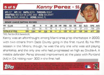 2004 Topps - Boston Red Sox #5 Kenny Perez Back