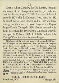 2004 Topps Cracker Jack #23 Charles Comiskey Back