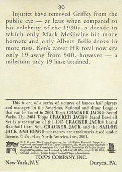 2004 Topps Cracker Jack #30 Ken Griffey Jr. Back