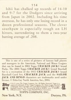 2004 Topps Cracker Jack #114 Kazuhisa Ishii Back