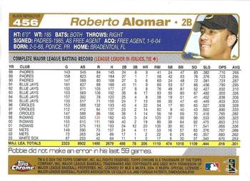 2004 Topps Chrome - Black Refractors #456 Roberto Alomar Back