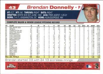 2004 Topps Chrome - Gold Refractors #43 Brendan Donnelly Back