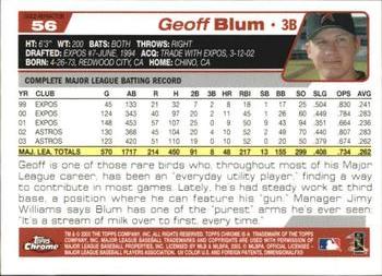 2004 Topps Chrome - Gold Refractors #56 Geoff Blum Back