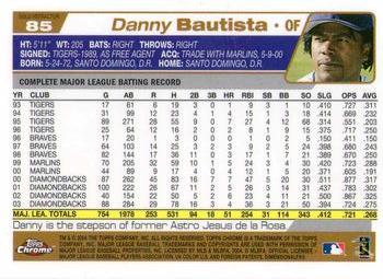 2004 Topps Chrome - Gold Refractors #85 Danny Bautista Back