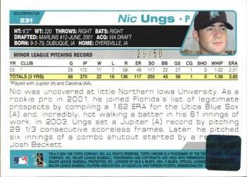 2004 Topps Chrome - Gold Refractors #231 Nic Ungs Back
