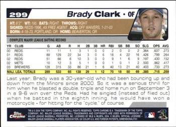 2004 Topps Chrome - Gold Refractors #299 Brady Clark Back