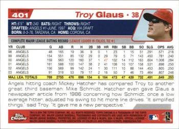 2004 Topps Chrome - Gold Refractors #401 Troy Glaus Back