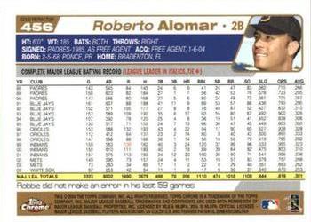 2004 Topps Chrome - Gold Refractors #456 Roberto Alomar Back