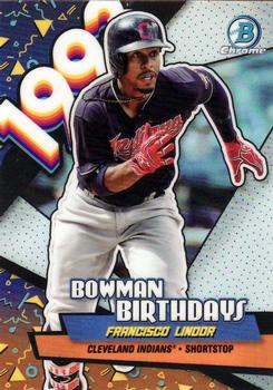 2018 Bowman - Chrome Bowman Birthdays #BB-FL Francisco Lindor Front