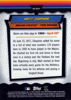 2018 Bowman - Chrome Bowman Birthdays #BB-MCH Matt Chapman Back