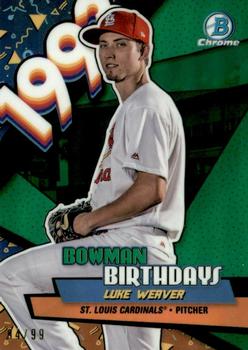 2018 Bowman - Chrome Bowman Birthdays Green #BB-LW Luke Weaver Front