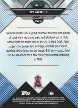 2018 Bowman - Bowman Chrome Scouts' Top 100 #BTP-39 Jo Adell Back