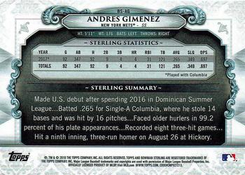 2018 Bowman - Bowman Sterling Continuity #BS-AG Andres Gimenez Back