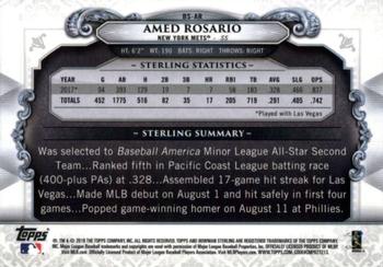 2018 Bowman - Bowman Sterling Continuity #BS-AR Amed Rosario Back