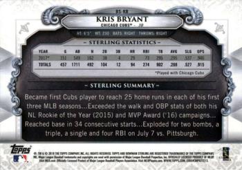 2018 Bowman - Bowman Sterling Continuity #BS-KB Kris Bryant Back