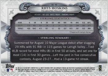 2018 Bowman - Bowman Sterling Continuity #BS-RH Rhys Hoskins Back
