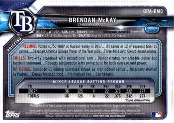 2018 Bowman - Chrome Prospect Autographs #CPA-BMC Brendan McKay Back