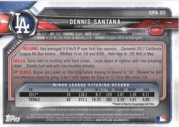 2018 Bowman - Chrome Prospect Autographs #CPA-DS Dennis Santana Back