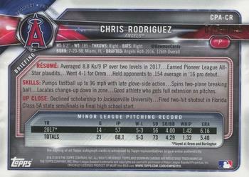2018 Bowman - Chrome Prospect Autographs Atomic #CPA-CR Chris Rodriguez Back