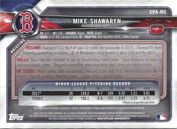 2018 Bowman - Chrome Prospect Autographs Atomic #CPA-MS Mike Shawaryn Back