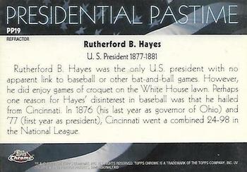 2004 Topps Chrome - Presidential Pastime Refractors #PP19 Rutherford B. Hayes Back