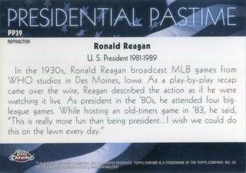 2004 Topps Chrome - Presidential Pastime Refractors #PP39 Ronald Reagan Back