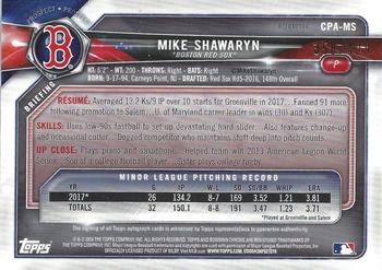 2018 Bowman - Chrome Prospect Autographs Refractor #CPA-MS Mike Shawaryn Back