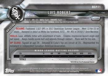 2018 Bowman - Chrome Prospects #BCP21 Luis Robert Back