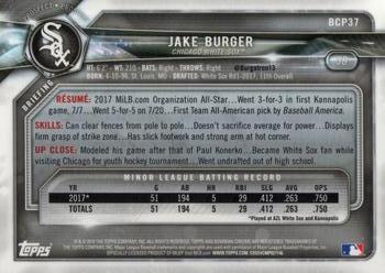 2018 Bowman - Chrome Prospects #BCP37 Jake Burger Back