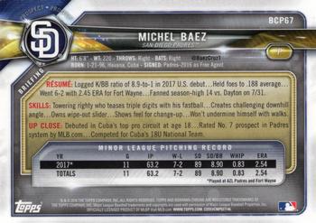 2018 Bowman - Chrome Prospects #BCP67 Michel Baez Back
