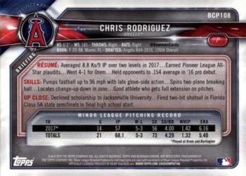 2018 Bowman - Chrome Prospects #BCP108 Chris Rodriguez Back